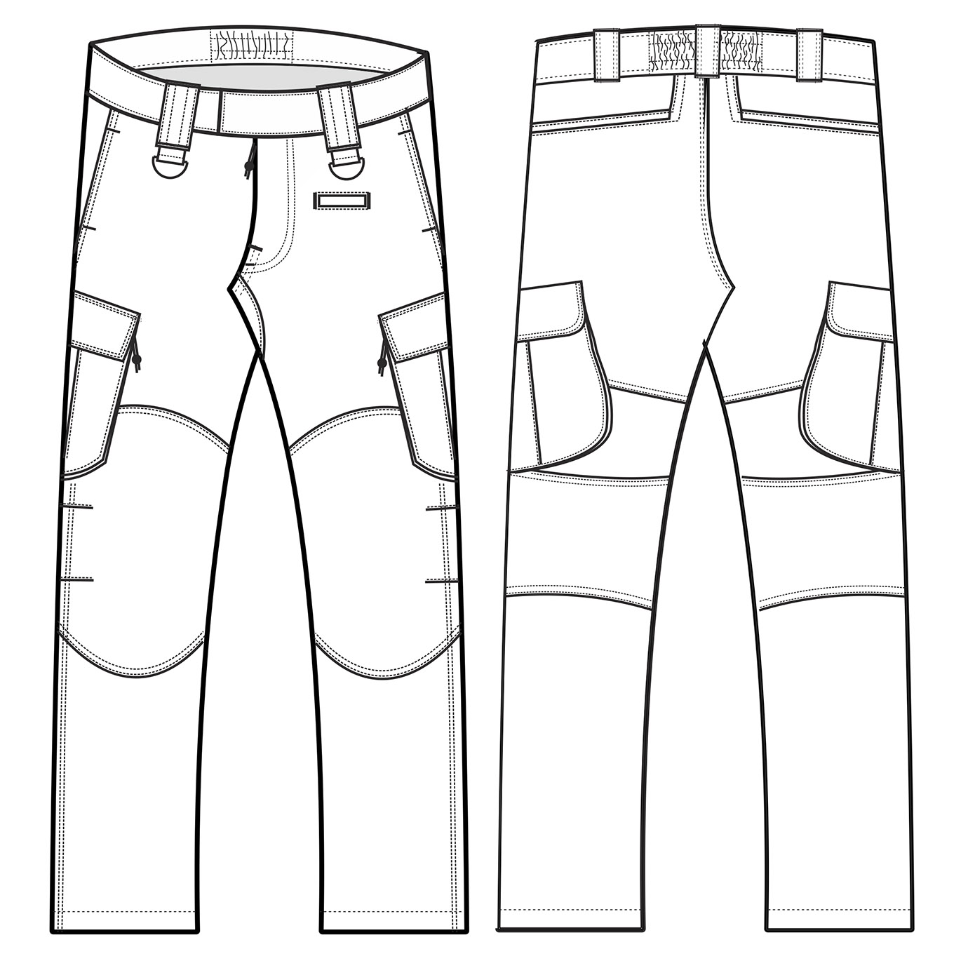 Технический эскиз брюки карго